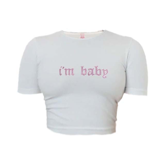 Rhinestone i'm baby Crop Tee 2.0