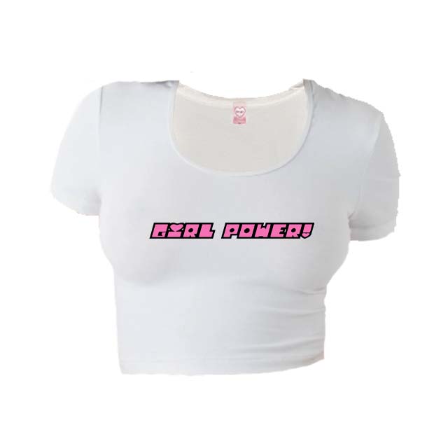 Girl Power Pink Logo Crop Tee