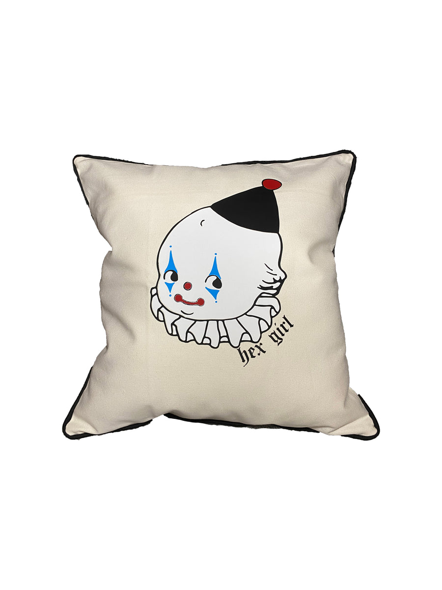 Kewpie Clown Throw Pillow