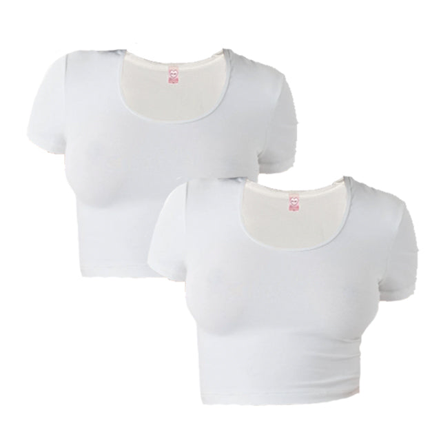 White Signature Crop Tee Two-Pack