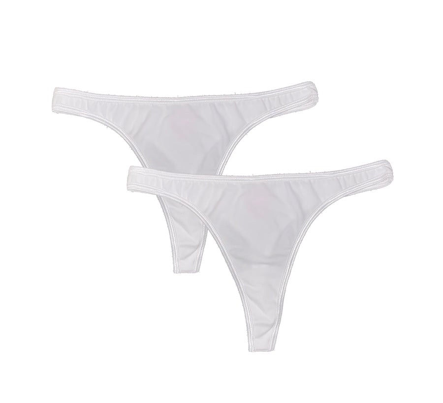 White Signature Thong Two-Pack
